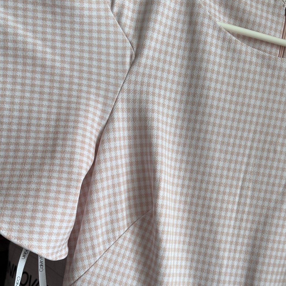 Calvin Klein Soft Pink & White Houndstooth Sheath Jumpsuit - Picture 5 of 13
